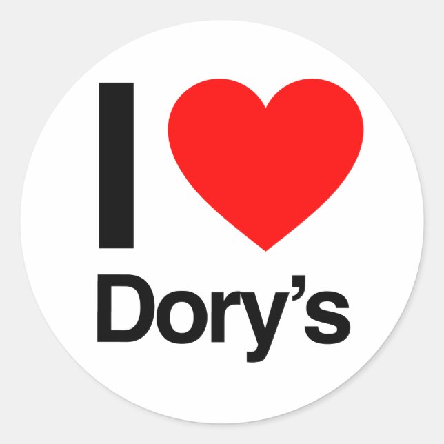 i love dory's classic round sticker (Front)