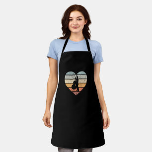 I Love Double Bass Retro Heart Apron
