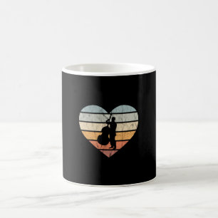 I Love Double Bass Retro Heart Coffee Mug