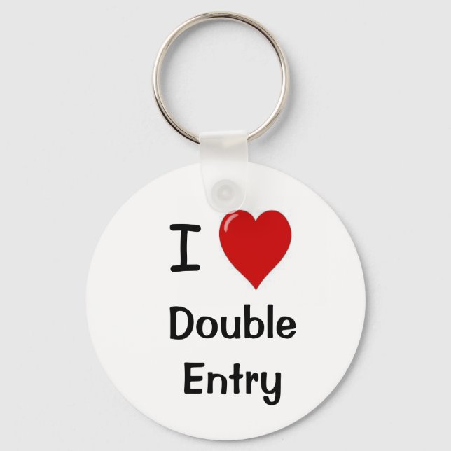I Love Double Entry Accounting Accountant Keychain (Front)