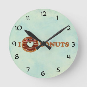 I love Doughnuts Round Clock