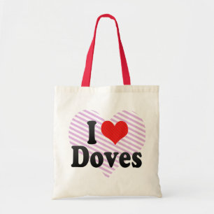 I Love Doves Tote Bag