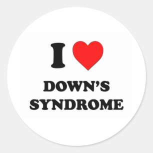I Love Down's Syndrome Classic Round Sticker