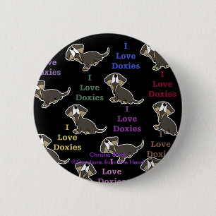 I Love Doxies collage 6 Cm Round Badge