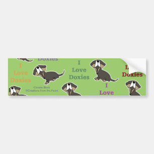 I Love Doxies collage Bumper Sticker
