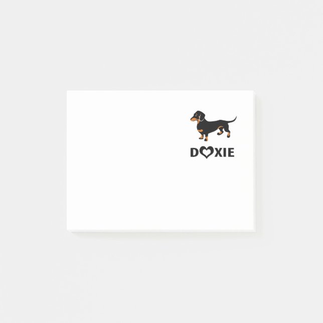 I Love Doxies - Cute Black and Tan Dachshund Post-it Notes (Front)