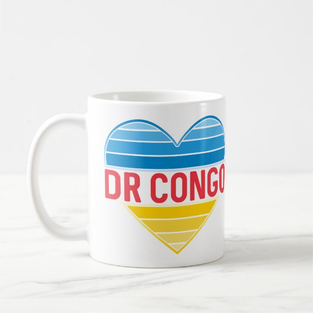 I Love DR Congo, Congo-Kinshasa Heart Coffee Mug (Left)