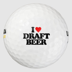 I LOVE DRAFT BEER GOLF BALLS