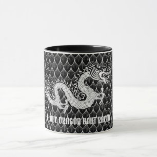 I love Dragon Boat Racing Black & White Dragon Mug