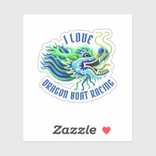 I love dragon boat racing Blue & Green Logo