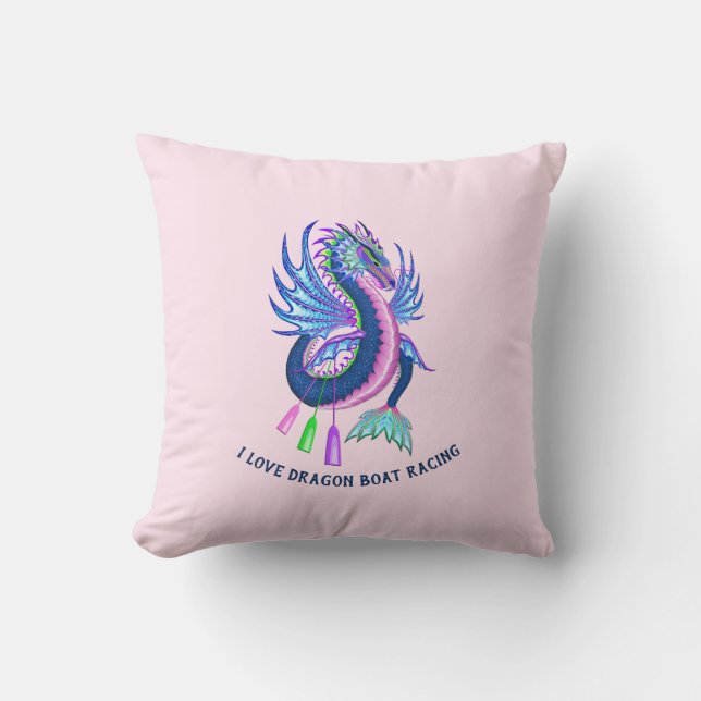 I Love Dragon boat Racing Cushion (Front)