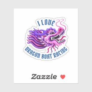 I Love Dragon Boat Racing Pink & Purple Logo