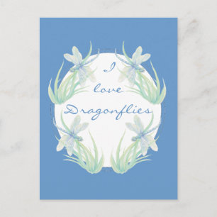 I love  Dragonflies in Blue and Green Watercolor Postcard