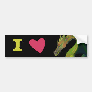 I Love Dragons Bumper Sticker