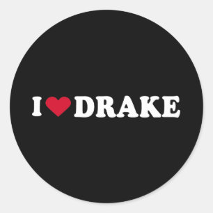 I LOVE DRAKE CLASSIC ROUND STICKER