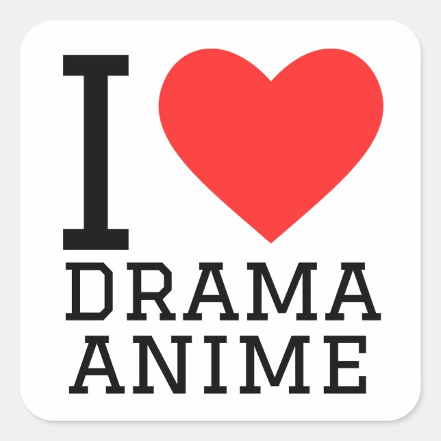 I love drama anime square sticker (Front)