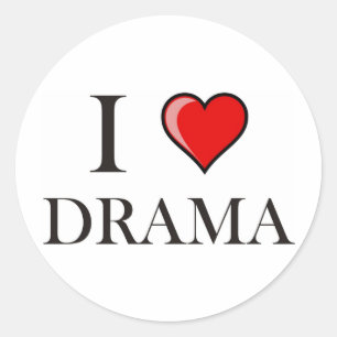 I love Drama Classic Round Sticker