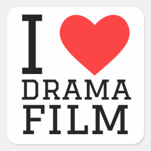 I love drama film square sticker