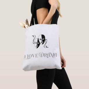I Love Drama, Theatre Masks Performing Arts Tote Bag