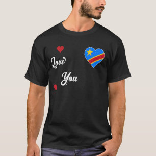 I Love DRC RDC Congo With Congolese Flag In a Hear T-Shirt