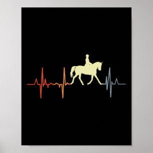 I Love Dressage Riding Horseback Rider Cardiogram Poster