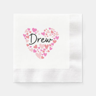 I love Drew - hearts for Drew Napkin