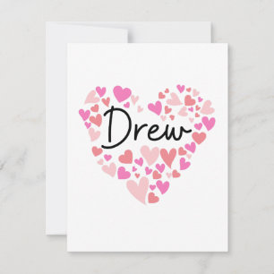 I love Drew - hearts for Drew Thank You Card