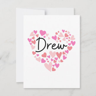 I love Drew - hearts for Drew Thank You Card