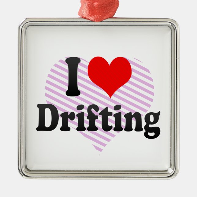 I love Drifting Metal Tree Decoration (Front)