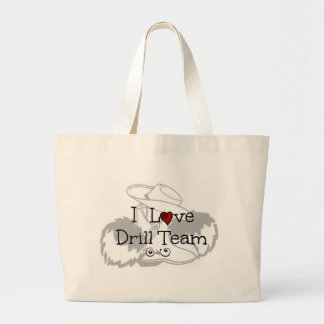 I Love Drill Team Large Tote Bag