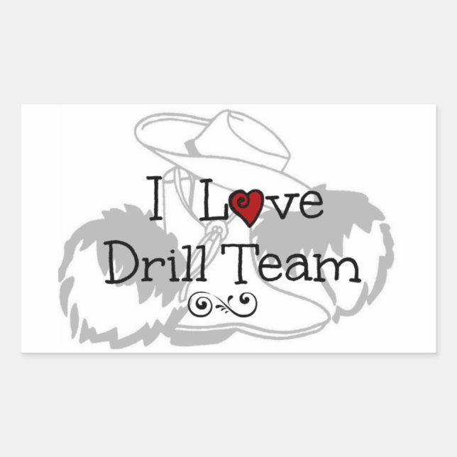 I Love Drill Team Rectangular Sticker (Front)