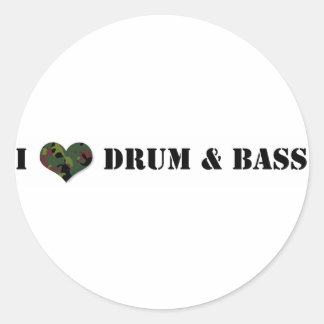 I Love Drum and Bass Classic Round Sticker