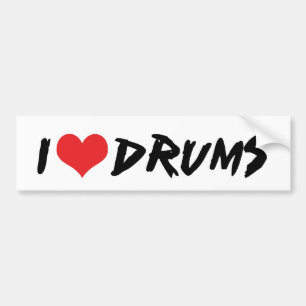 I Love Drums Bumper Sticker