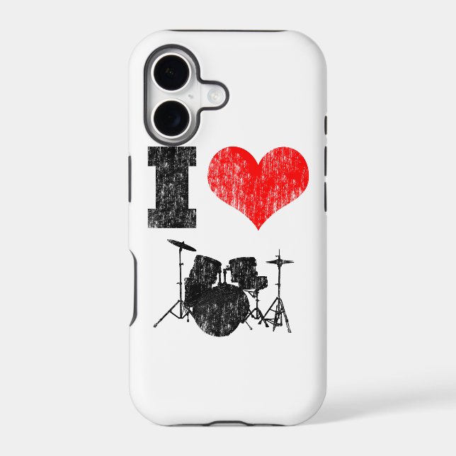 I Love Drums Distressed (Back)