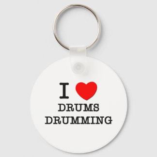 I Love Drums Drumming Key Ring