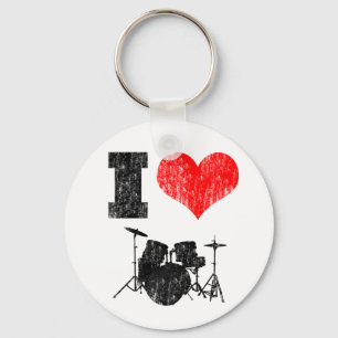 I Love Drums Key Ring