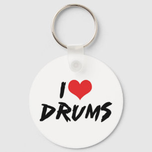 I Love Drums Keychain