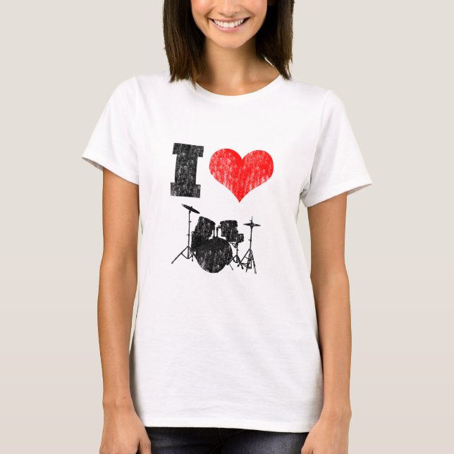 I Love Drums T-Shirt (Front)