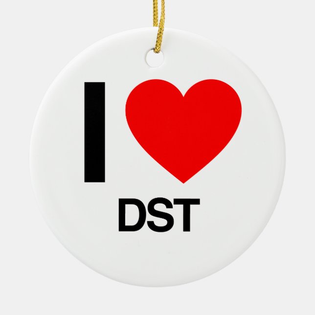 i love DST Ceramic Tree Decoration (Front)