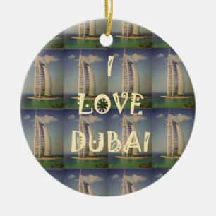 I Love Dubai Ceramic Tree Decoration