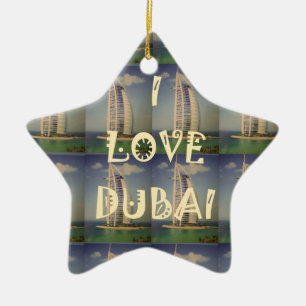 I Love Dubai Ceramic Tree Decoration