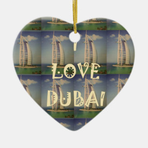 I Love Dubai Ceramic Tree Decoration