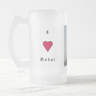 I Love Dubai Frosted Glass Beer Mug