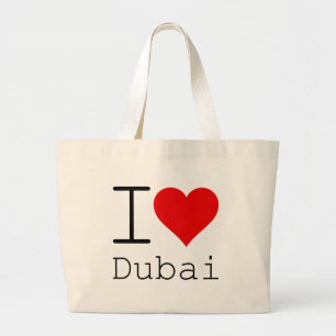 I Love Dubai HEART Large Tote Bag