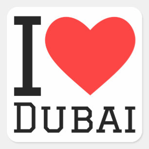I love dubai square sticker