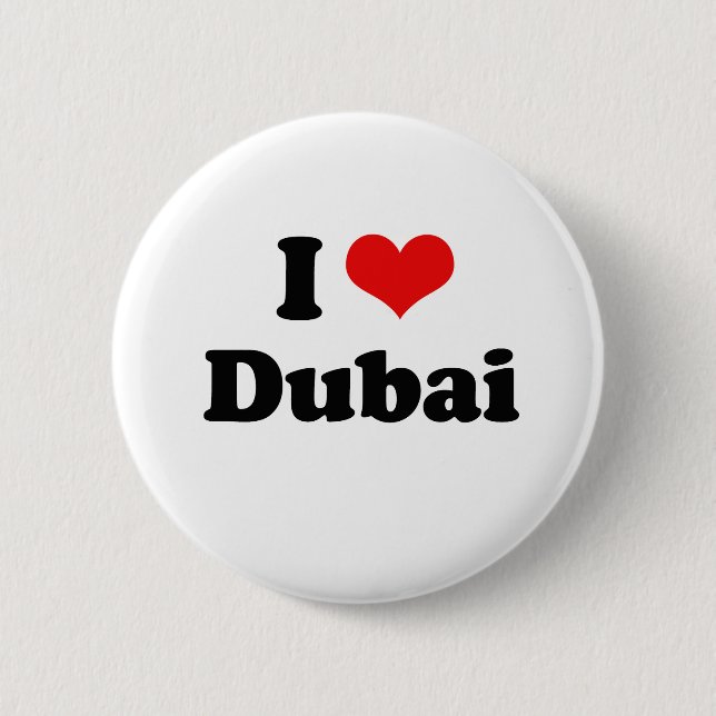I Love Dubai Tshirt 6 Cm Round Badge (Front)