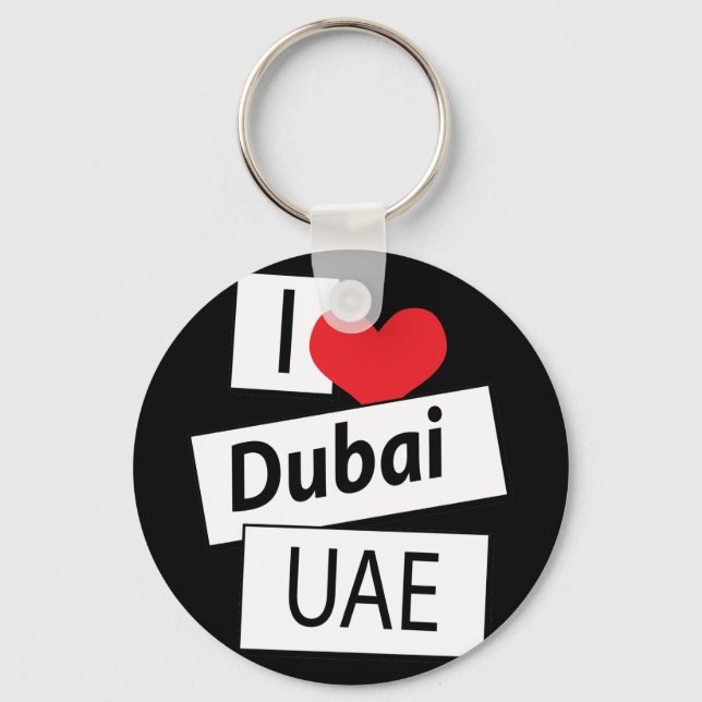 I Love Dubai UAE Key Ring (Front)