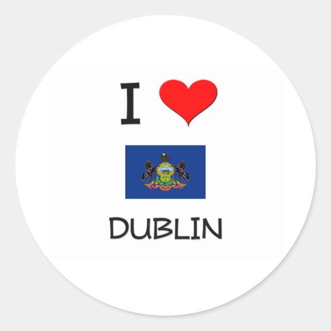 I Love Dublin Pennsylvania Classic Round Sticker (Front)