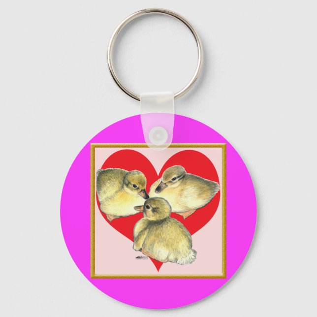 I Love Ducklings! Key Ring (Front)
