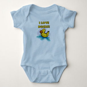 I Love Ducks Baby Bodysuit